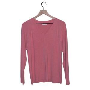 PETER MILLAR mens pink preppy v neck sweater M